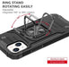 Black Shockproof Ring Case Stand Cover for iPhone 12 Pro - Battery Mate