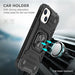 Black Shockproof Ring Case Stand Cover for iPhone 13 - Battery Mate
