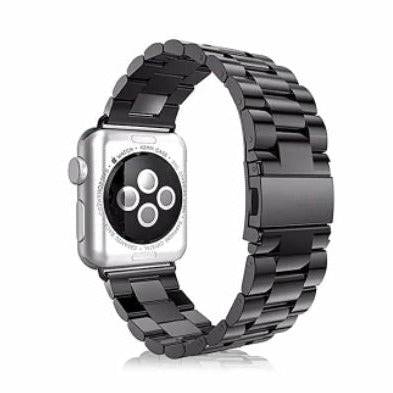 Black Smart Watch Band for Apple iWatch Series 7 / SE / 6/5/4/3/2/1 Replacement | 38/40/41mm - Battery Mate