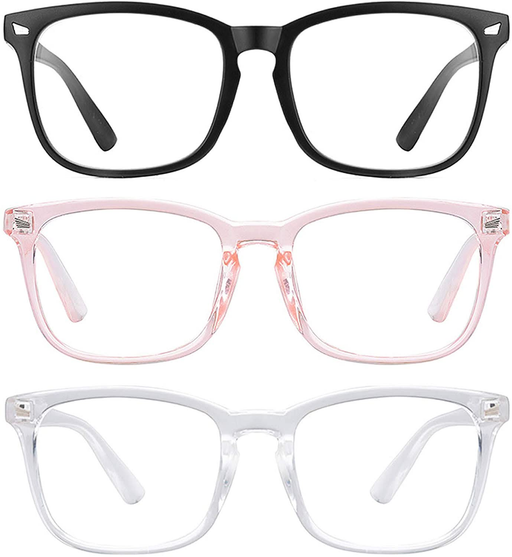 Blue Light Blocking Gaming Glasses Spectacles Anti Eyestrain Glasses Eyewear Retro Vision Care (Clear) - Battery Mate