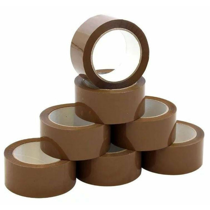 Brown Packaging Tape 48mm x 75m - Value 12 Pack - Battery Mate