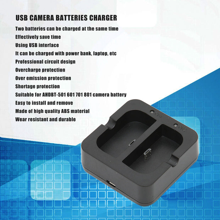 Cam Battery Charging Station Doorbell Battery Charger Dual Port For 601 - Battery Mate