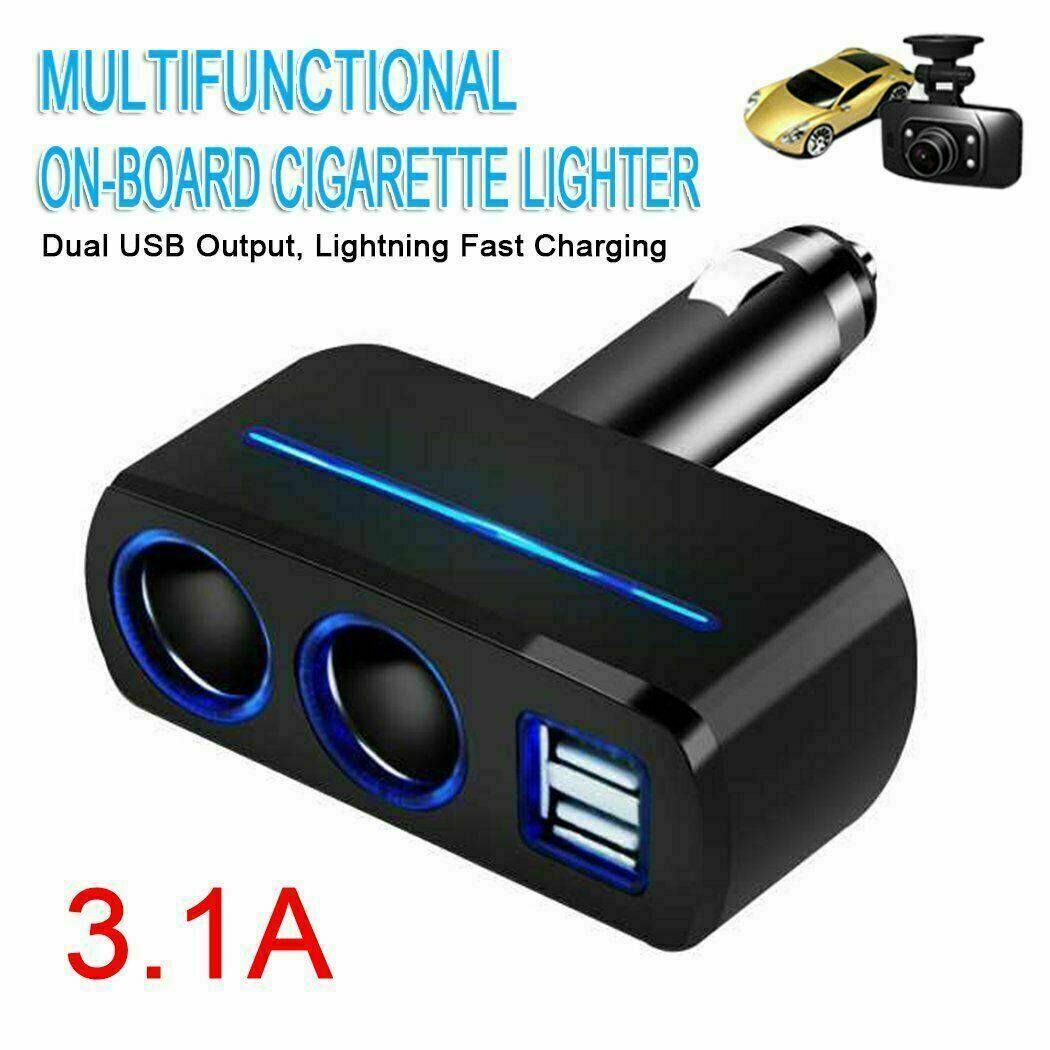 Dual cigarette lighter car Lighter Charger Socket Splitter 12V Car Cigar  Lighter Socket Double Dual Adapter Splitter