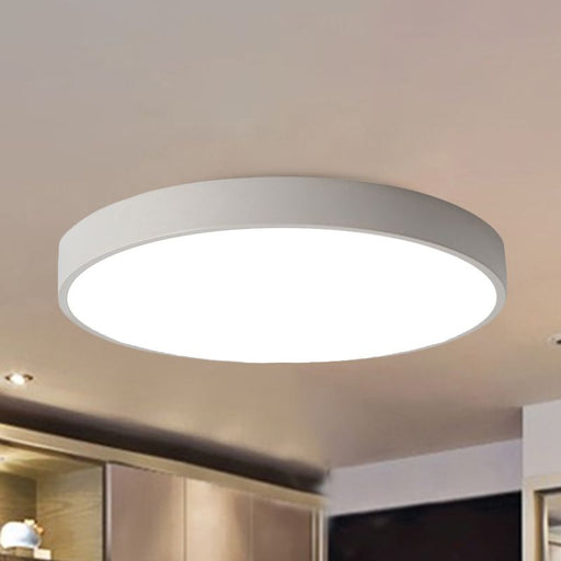 Ceiling Light LED Dimmable/Cool White 24W Shell Round Indoor Light | White - Battery Mate