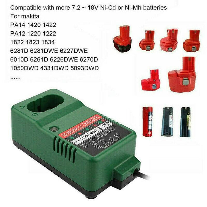 Charger for Makita NiMH NiCd Battery DC1414T DC1414F DC1804 7.2V18V T