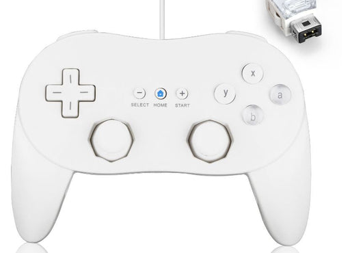 Classic Pro Wired Controller For Wii White Gamepad Joypad - Battery Mate