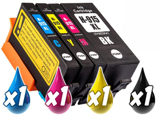 Compatible 915XL Ink Cartridges HP OfficeJet 8010 8012 8020 8022 8026 8028 8030 [4 Pack] - Battery Mate