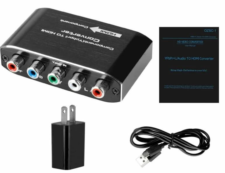 Component Video & L/R RCA Stereo Audio to HDMI Converter Adapter ...