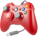 Controller For Microsoft Xbox 360 Console & Windows PC Compute Joystick Wired | Red - Battery Mate