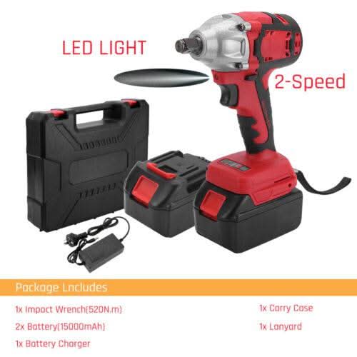 Cordless Power Impact Wrench Brushless Rattle Gun Drill Tool Socket w ...