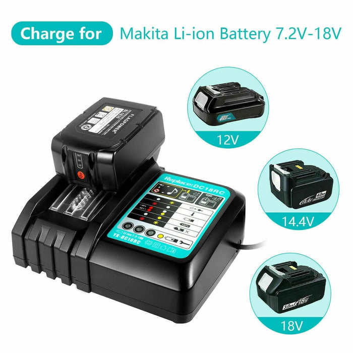 18V Lithium-Ion Battery Charger for Makita BL1830 BL1860B BL1850