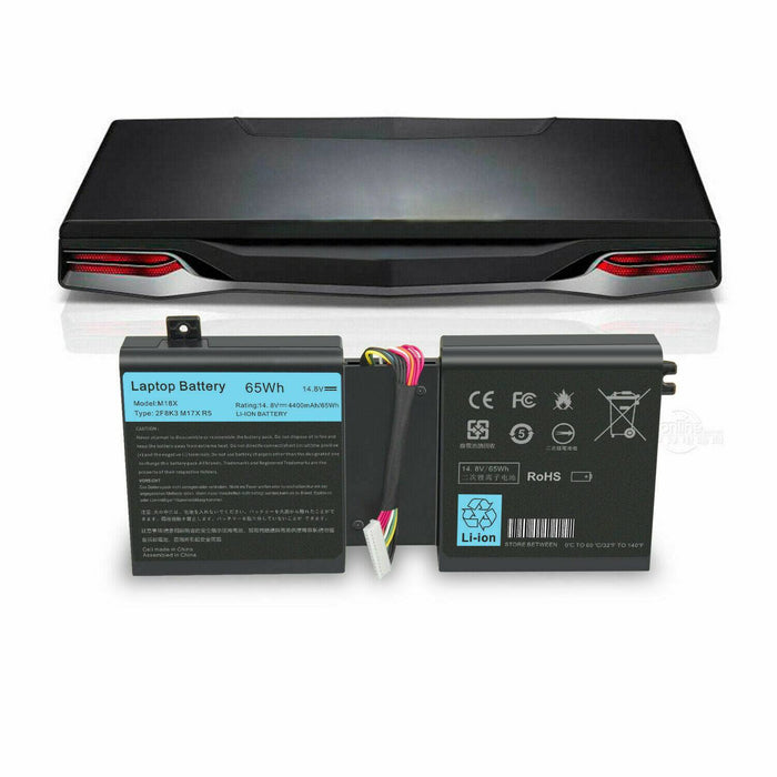 Dell AlienWare 17 18 M18x M17x R5 M18X R3 2F8K3 KJ2PX G33TT Laptop Replacement Battery - Battery Mate