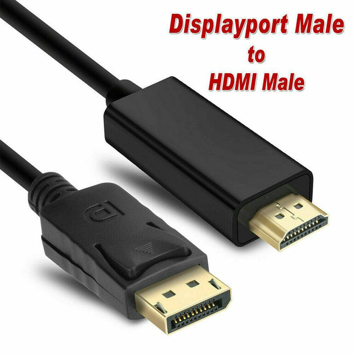 Display Port Male to HDMI Male Cable | 4K UltraHD - Battery Mate