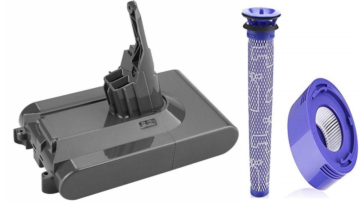 Dyson Compatible V8 Vacuum Battery + Pre Filter + Post Filter Combo - Battery Mate