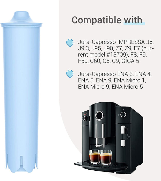 EcoAqua ECF-7003A Filter, Compatible with Jura Claris Blue Capresso Clearyl Coffee Machine Water Filter, 6 Pack - Battery Mate
