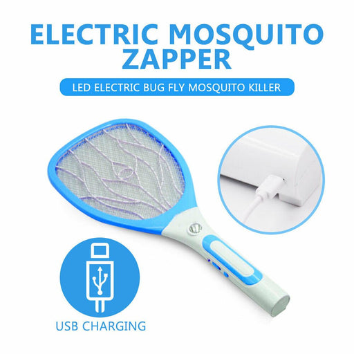 Electronic Fly Swatter Mosquito Bug Insect Kill Zapper Racket USB Charge LED (GREEN) - Battery Mate