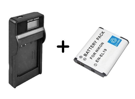 EN-EL19 Compatible Battery + LCD Charger For Nikon CoolPix S100 | S3100 | S3500 | S2500 - Battery Mate