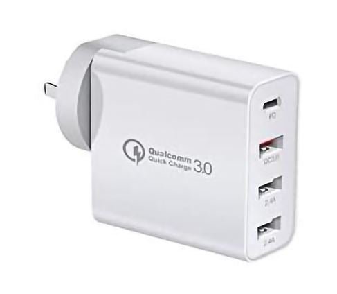 Fast Charging Charger QC3.0 48W PD USB Type C Hub Wall Plug Travel Adapter 4port - Battery Mate
