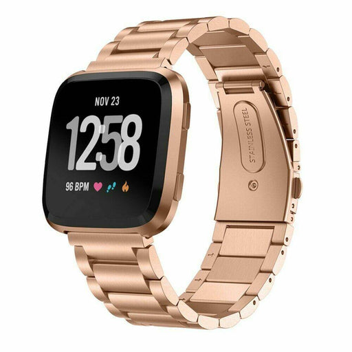 For Fitbit Versa / Versa 2 Stainless Steel Watch Wrist Band Metal Strap New - Battery Mate