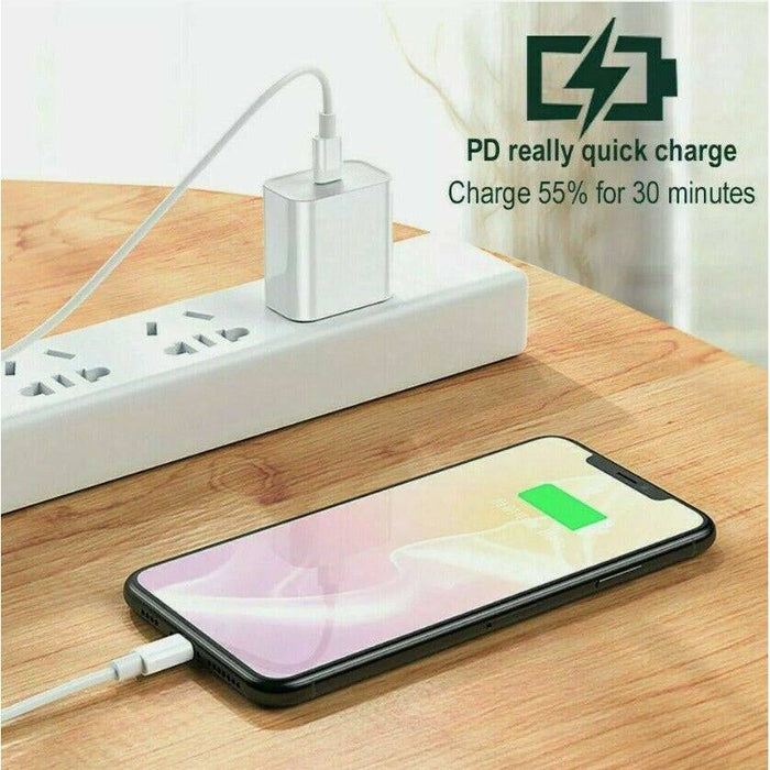 For iPhone 14 13 12 Pro Max iPad 20W USB Type-C Wall Adapter Fast Charger PD Power - Battery Mate
