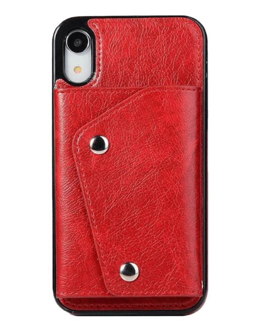 For iPhone XR Luxury Leather Wallet Shockproof Case Cover - Battery Mate