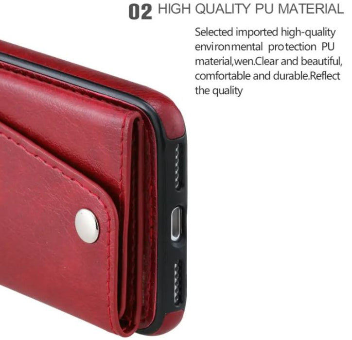 For iPhone XS Luxury Leather Wallet Shockproof Case Cover - Battery Mate