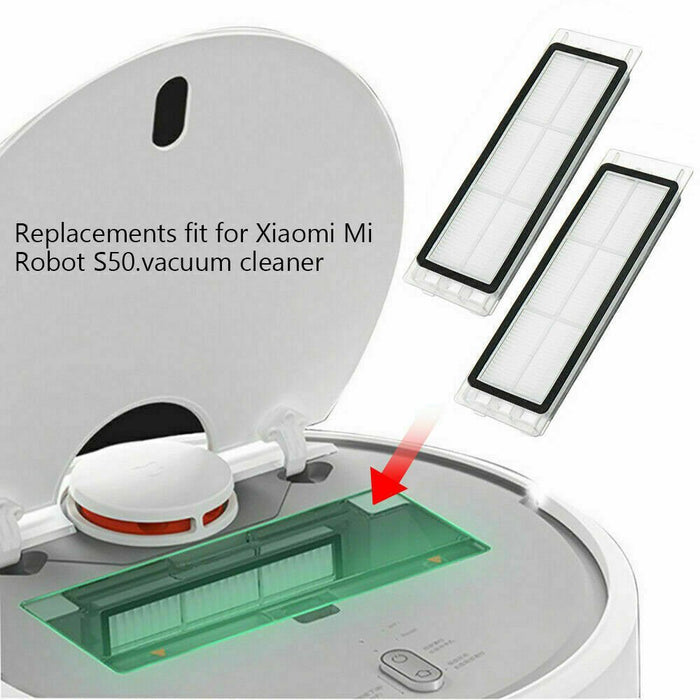For Xiaomi Mi Roborock Robot S50 S51 Main Brush +2 HEPA Filter+ 2Side Brushes - Battery Mate