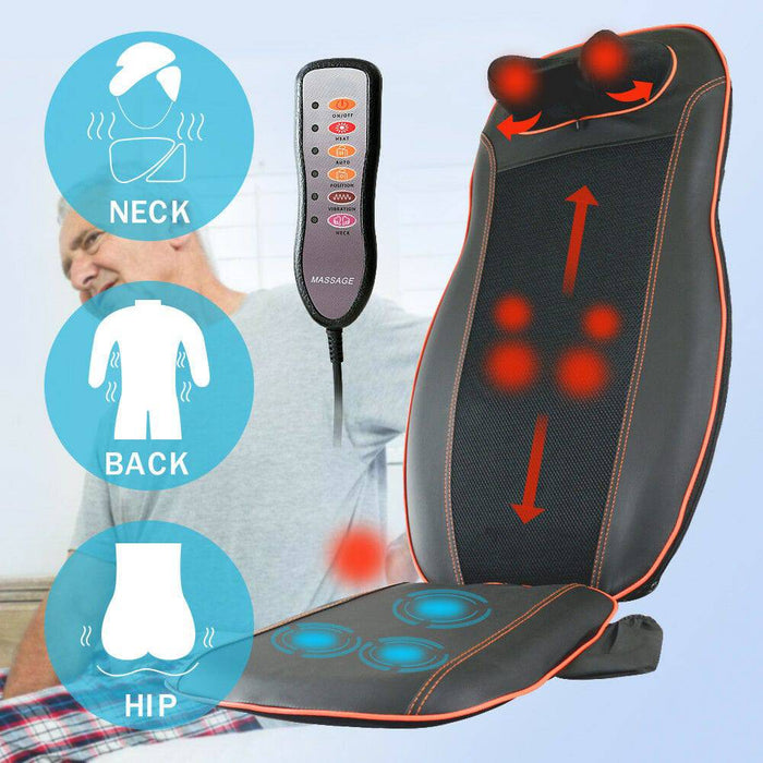 Full Body Back Seat Massager Cushion Shiatsu Chair Massage Pad Car Office Home - Battery Mate
