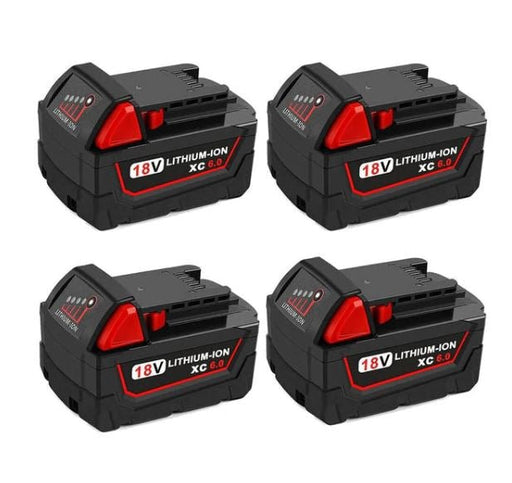 Generic Batteries for Milwaukee 18V 6.0Ah Battery Replacement | M18 Compatible Li-ion Battery | 4 Pack - Battery Mate