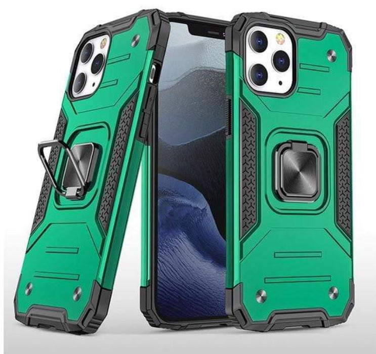 Green Shockproof Ring Case Stand Cover for iPhone 11 - Battery Mate