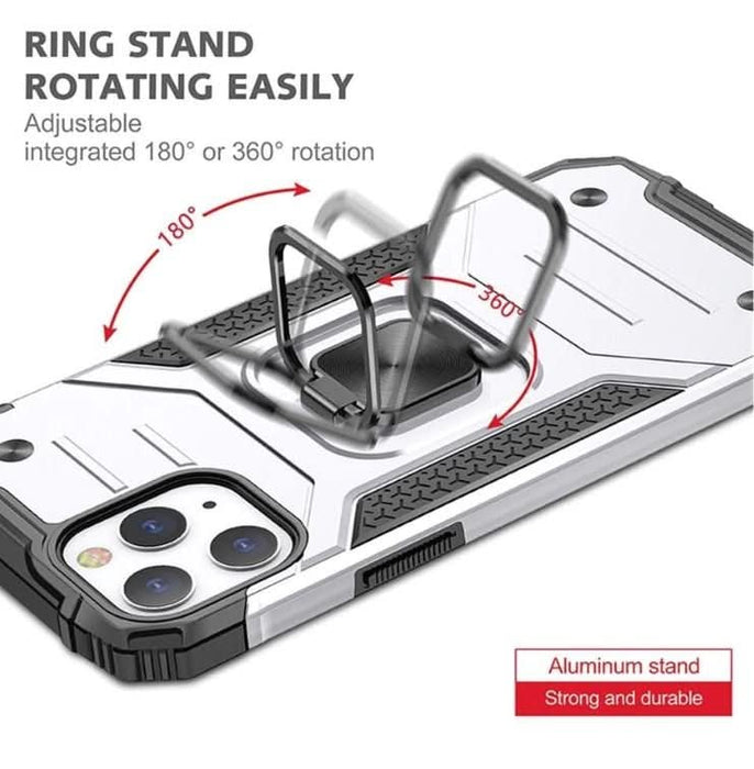 Green Shockproof Ring Case Stand Cover for iPhone 12ProMax - Battery Mate