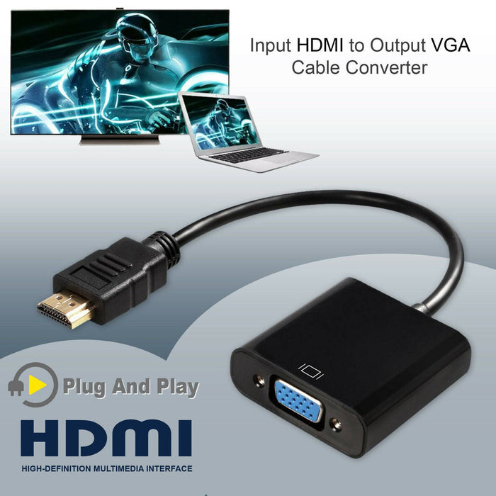 HDMI Male to VGA Female 1080p Adapter Video Cable Converter - Battery Mate