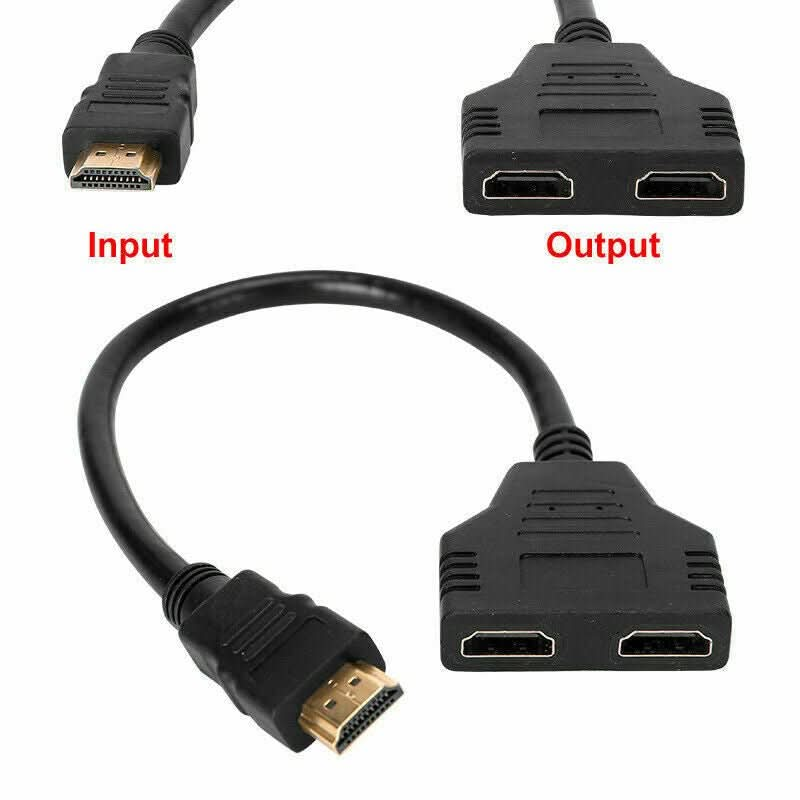 HDMI Splitter 1 In 2 Out Cable Adapter Converter 1080 Multi Display