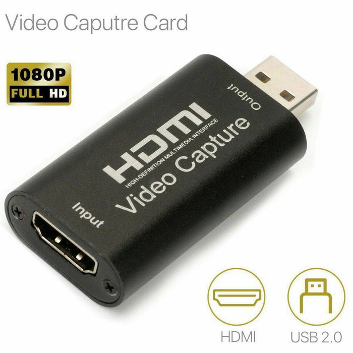 HDMI to USB Video Capture Card Screen Record 1080P HD Game Video Live Streaming Recorder - Battery Mate