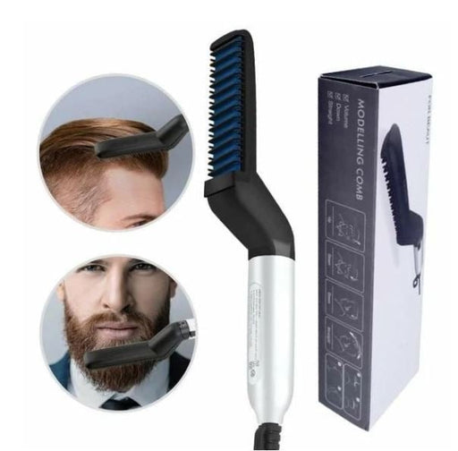 Ionic Beard Straightening Comb Styling Beard Straightening Brush for Men Portable Heating Beard Straightener - Battery Mate