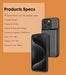 iPhone 15 Pro Power Bank 5000mAh Battery Charger Case Charging Cover - Battery Mate