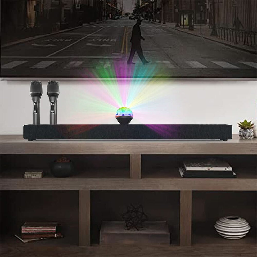 Karaoke Soundbar Bluetooth Speaker Subwoofer Surround w/ 2 Wireless Mi
