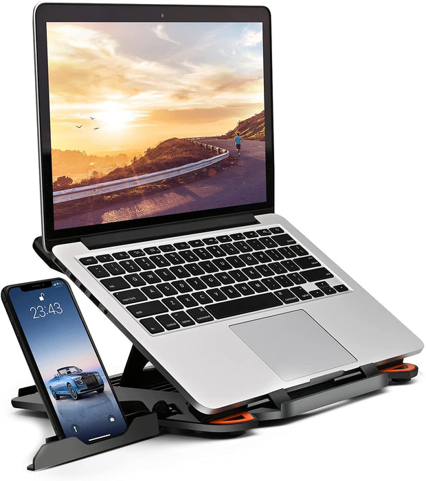 Laptop Stand Adjustable Multi-Angle + Phone Stand Portable Foldable Laptop Riser Notebook Holder - Battery Mate