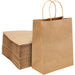 Large| 50 Pack Paper Carry Bags (Brown) - Battery Mate