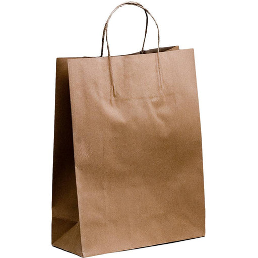 Large| 50 Pack Paper Carry Bags (Brown) - Battery Mate
