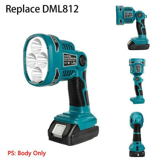 LED Work Flash Light Torch Lamp DML812 For Makita 18V Li-ion Battery charger - Battery Mate