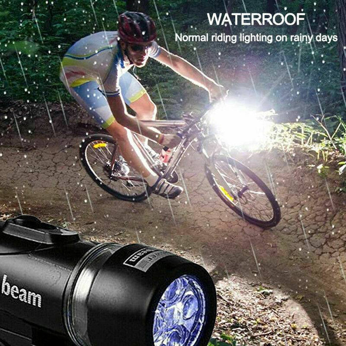 Light Head Tail Lights LED Lamp White Beam Safety Alarm Set Bicycle Cycle Bike - Battery Mate
