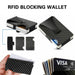 Men Carbon Fiber Credit Card Holder RFID Blocking Slim Wallet Money Clip Purse - Battery Mate