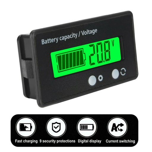 Meter LCD Car Lead-acid Monitor Voltmeter Battery Tester Capacity Indicator Bike - Battery Mate