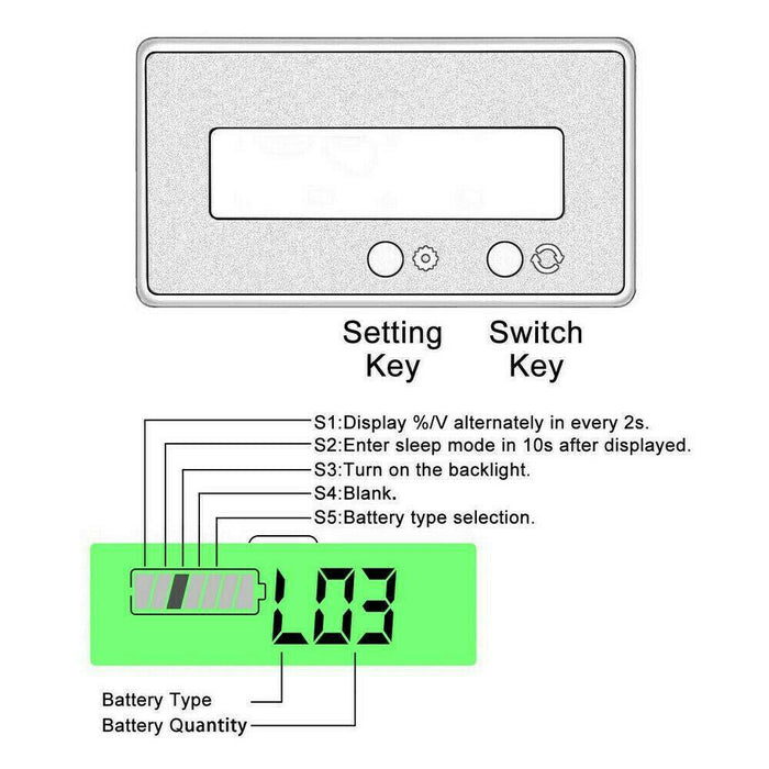 Meter LCD Car Lead-acid Monitor Voltmeter Battery Tester Capacity Indicator Bike - Battery Mate