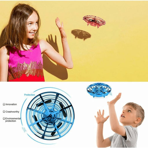 Mini Drone Quad Induction UFO Flying Toy Hand-Controlled RC Kids - Battery Mate