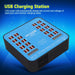 Multiport Charging Station, 200W Universal 40 Ports USB Charger for Current and Voltage LCD Digital Display, Organizer Stand - Battery Mate