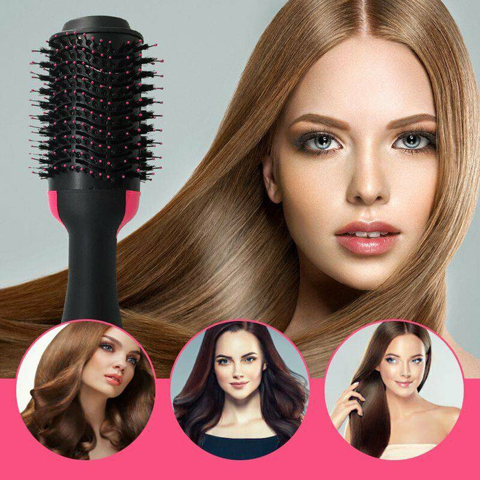 One-Step Hair Dryer and Volumizer Hot Air Brush , Pink - Battery Mate