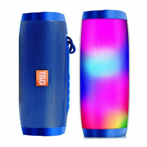 Portable Bluetooth Speaker with Music Light Speaker & Radio (Blue) - Battery Mate