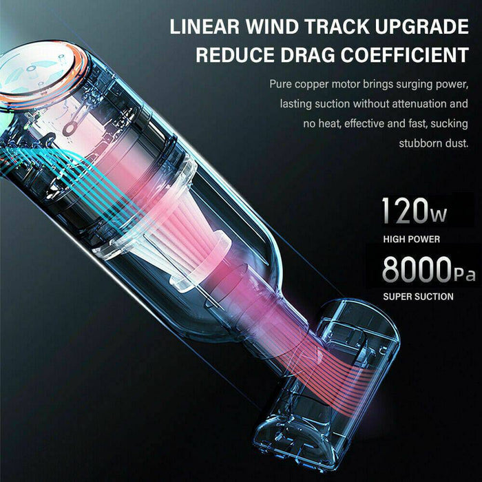 Portable Car Vacuum Cleaner Strong Suction Cordless Handheld Rechargeable - Battery Mate